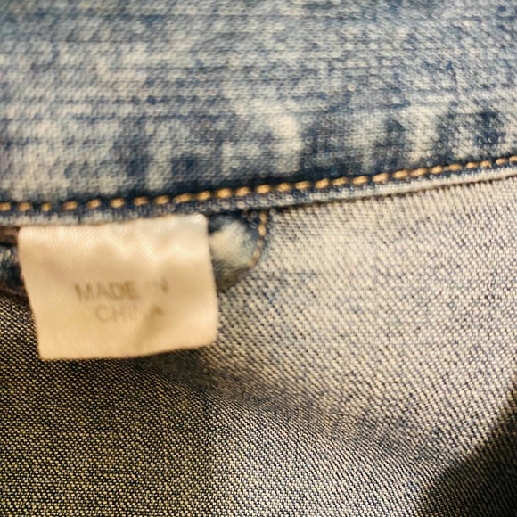 H&M Divided Womens Military Cotton Distressed Denim Jacket 40 - Picture 10 of 11